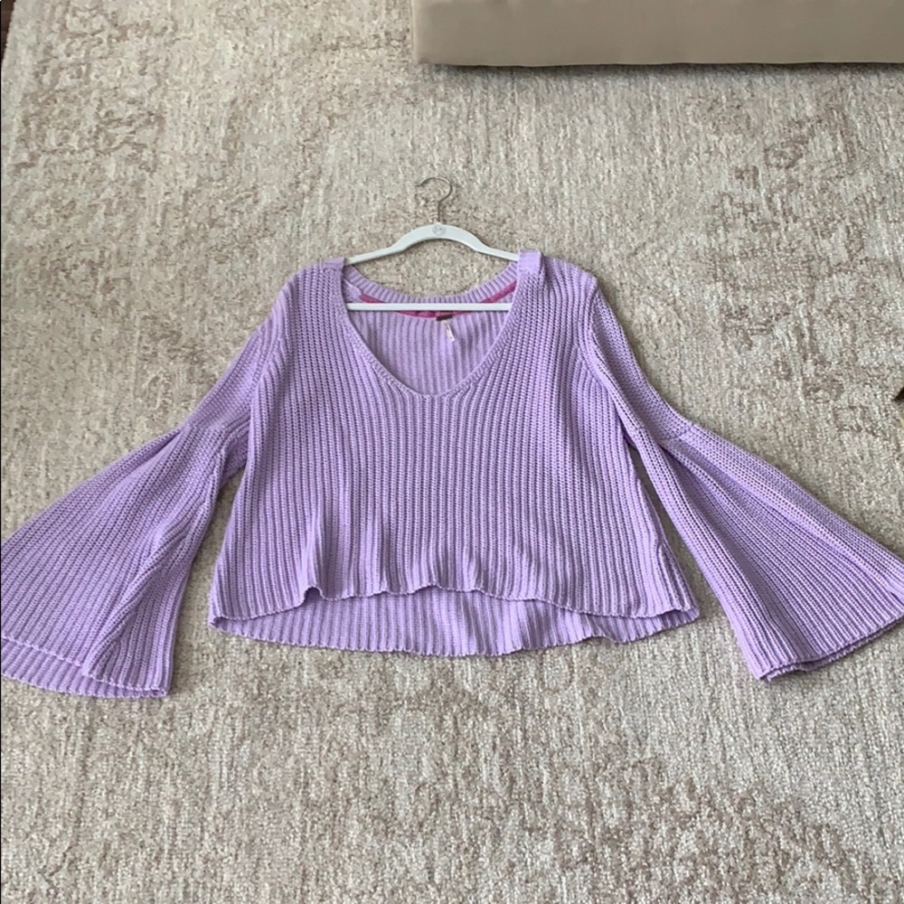 Free People Bell Sleeved, Cropped sweater